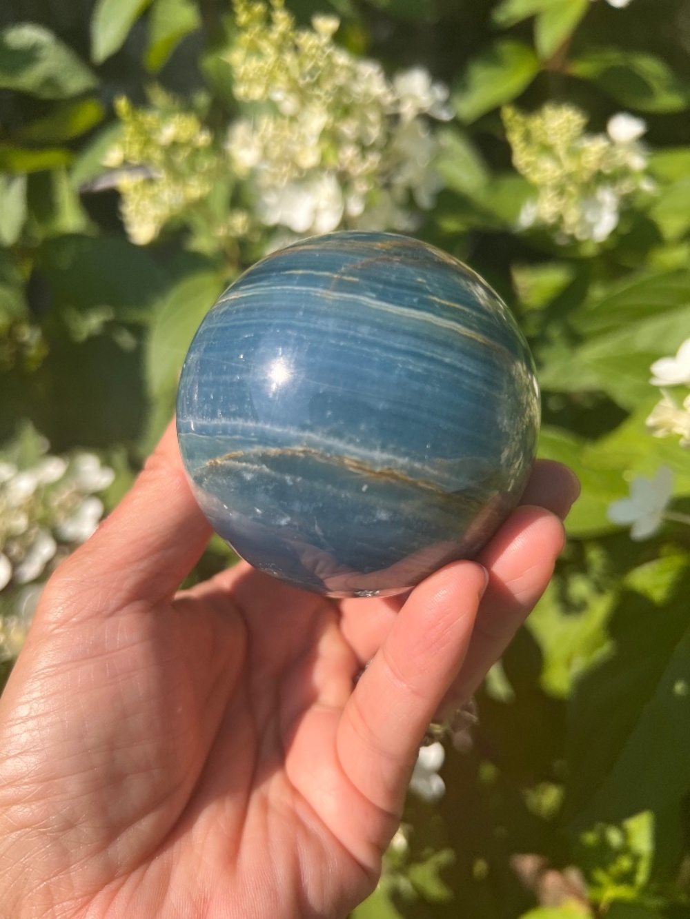 Blue (2) onyx sphere | crystal